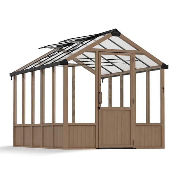 Natura 8 ft x 12 ft Cedar Wood/Clear DIY Greenhouse Kit