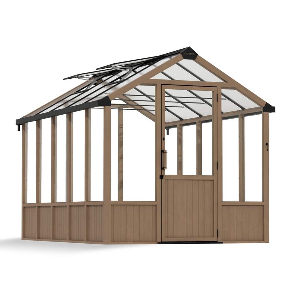 Natura 8 ft x 12 ft Cedar Wood/Clear DIY Greenhouse Kit