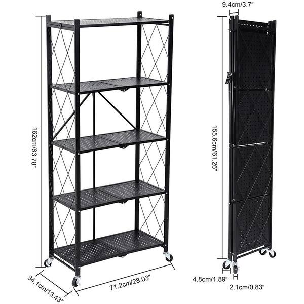 LISSIMO 5- Tier Garage Shelving Heavy Duty Storage Shelves for Garage Storage Rack Adjustable, Black