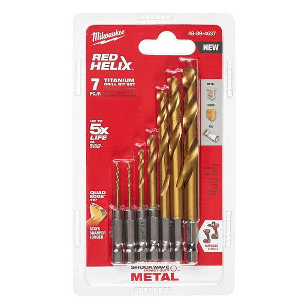Milwaukee Shockwave Titanium Red Helix Drill Bit Set For Drill Or Impact Driver 