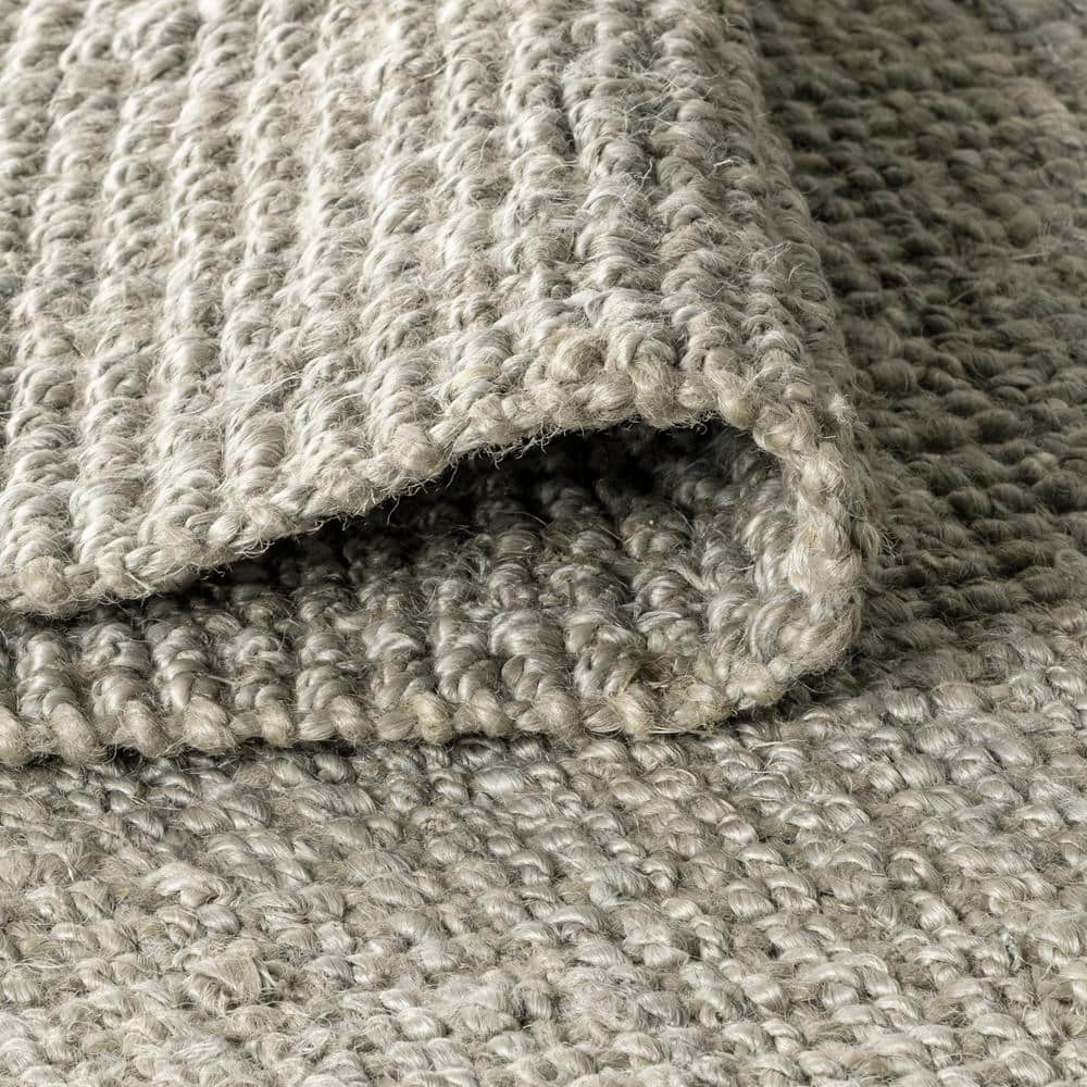 Gray Handwoven Chunky Jute 4' x 6' Reversible Area Rug