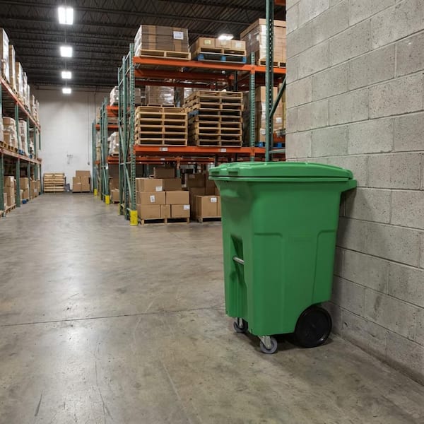 Toter 64 Gal. Lime Green Trash Can with Wheels and Lid (2 caster