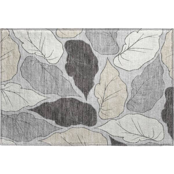 Mayfield Premium Machine Washable Abstract AMF2348 Silver 2 ft. x 3 ft. Accent Rug