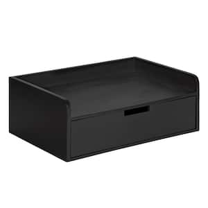 Kitt 12 in. x 18 in. x 7 in. Black Wood Floating Decorative Wall Shelf Without Brackets