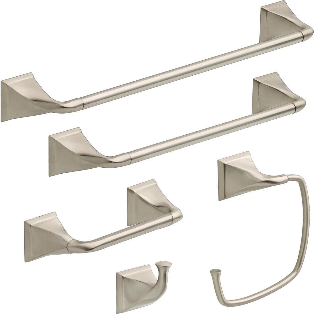 Fapully 5 Piece Bathroom Hardware Set Stainless Steel Wall Mounted Bathroom  Accessories Set,Brushed Nickel Finished