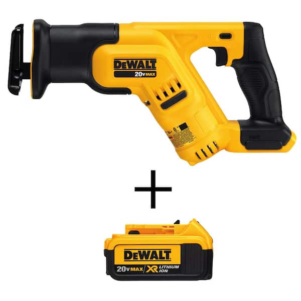 DEWALT 20V MAX Cordless Compact Reciprocating Saw with 20V 4.0Ah Premium Lithium-Ion Battery Pack