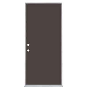 36 in. x 80 in. Flush Right-Hand Inswing Willow Wood Painted Steel Prehung Front Door No Brickmold in Vinyl Frame