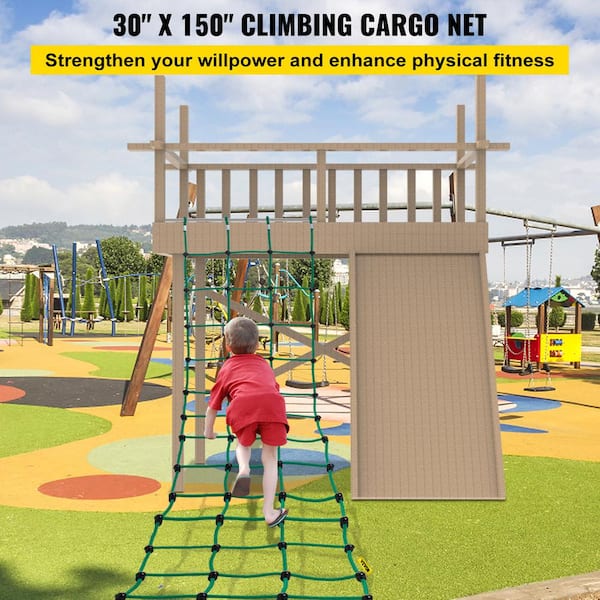 VEVOR Climbing Cargo Net 10.5 x 10.5 ft. Polyester Double Layers Cargo Net  Climbing Outdoor with 500 lb. Load Rope Bridge Net SCPPWH9.8X9.8XTNOV0 -  The Home Depot