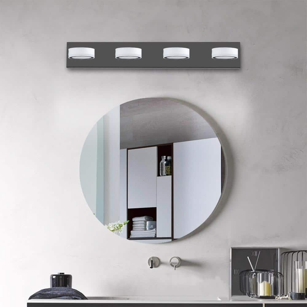 Modern 29 in. 4-Light Black LED Vanity Light Bar with Sleek Design for Mirror, Shower, and Bathroom Decor price history on PriceWatchPro