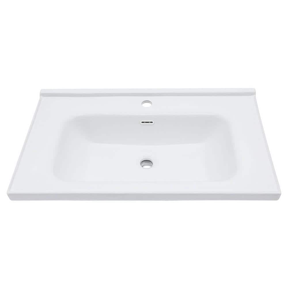 rila 0813 Sarlai 32 x 20 in. Drop-in Ceramic Rectangular Bathroom Sink in