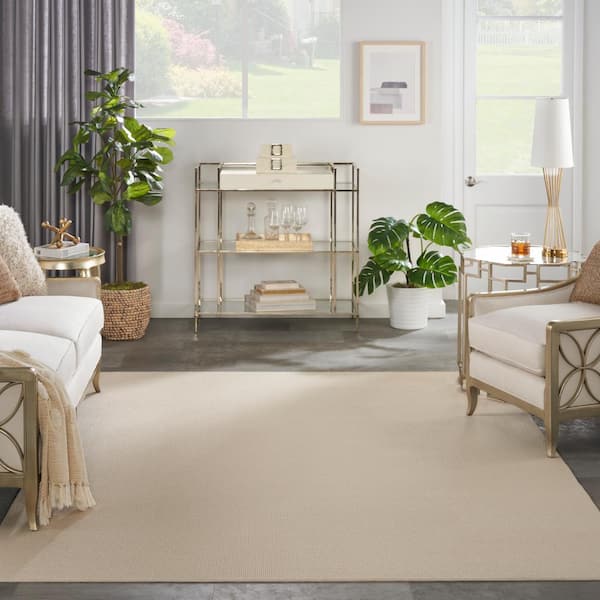 Terrain Eggshell 9 ft. x 12 ft. Custom Area Rug with Pad