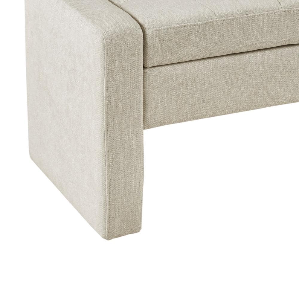 Gillian Cream Upholstered Storage Bench with Flip Top