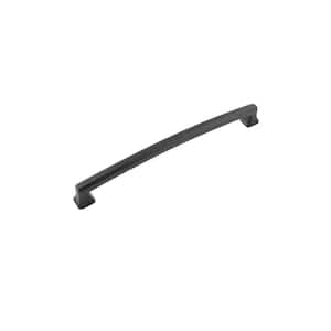 Bridges Collection 8-13/16 in. (224 mm) Center-to-Center Matte Black Finish Cabinet Pull (5-Pack)