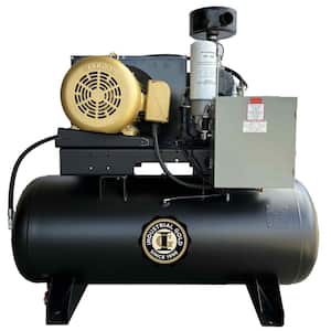 Industrial Gold 120 Gal. 20 HP Rotary Screw 3-Phase Low RPM 150 PSI Electric Air Compressor with Quiet Operation