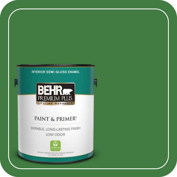 BEHR PREMIUM PLUS 1 gal. #M390-7 Hills of Ireland Semi-Gloss Enamel Low Odor Interior Paint & Primer