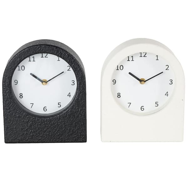 Litton Lane Multi Colored Wood Textured Clock with Gold Accents (Set of 2)