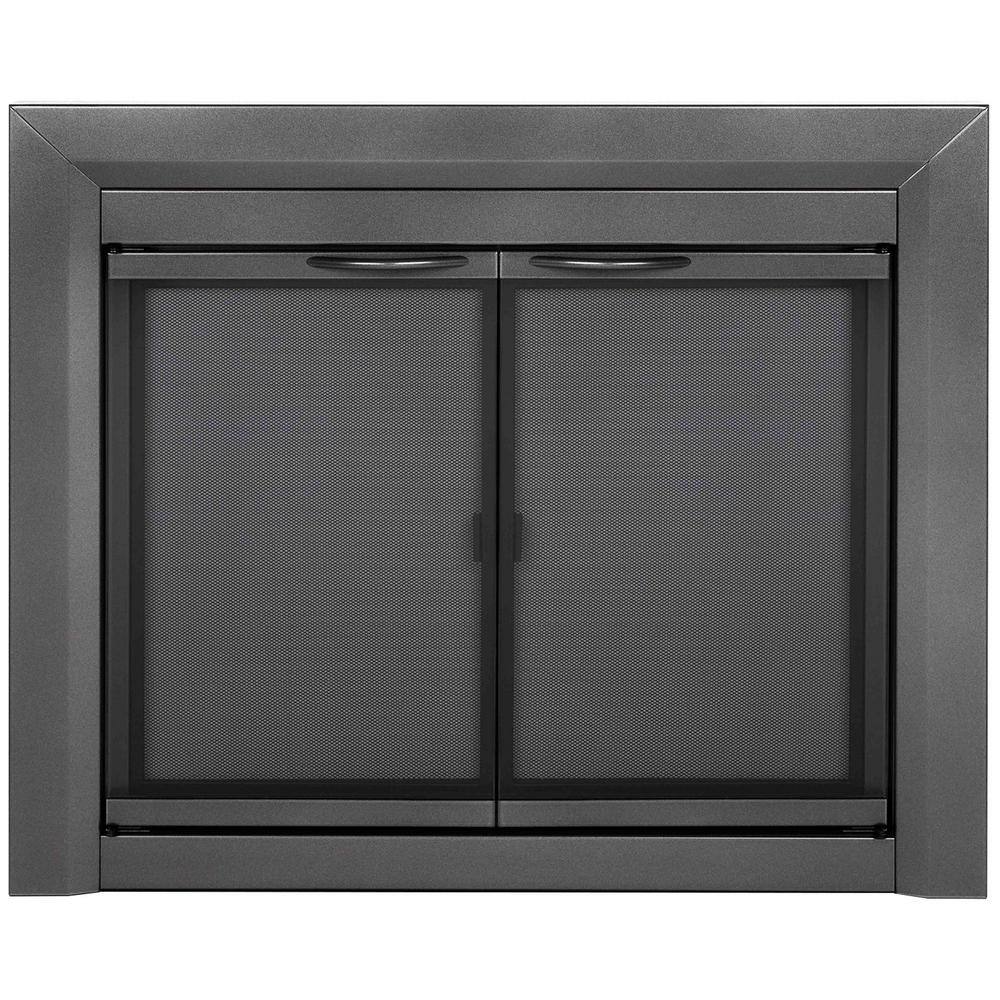 Pleasant Hearth Carlisle Medium Gunmetal Glass Fireplace Doors CL