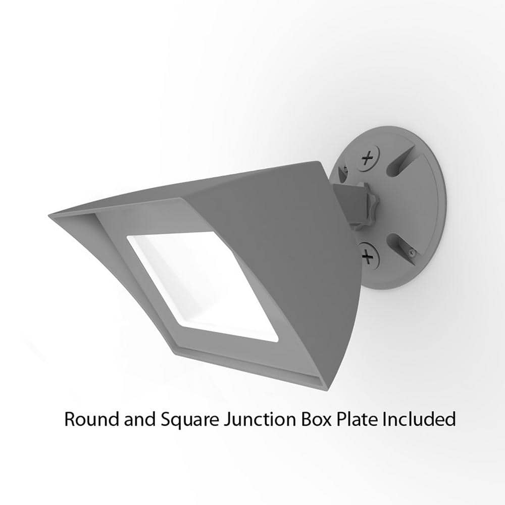 Graphite Aluminum LED Flood Light with White Glass Diffuser