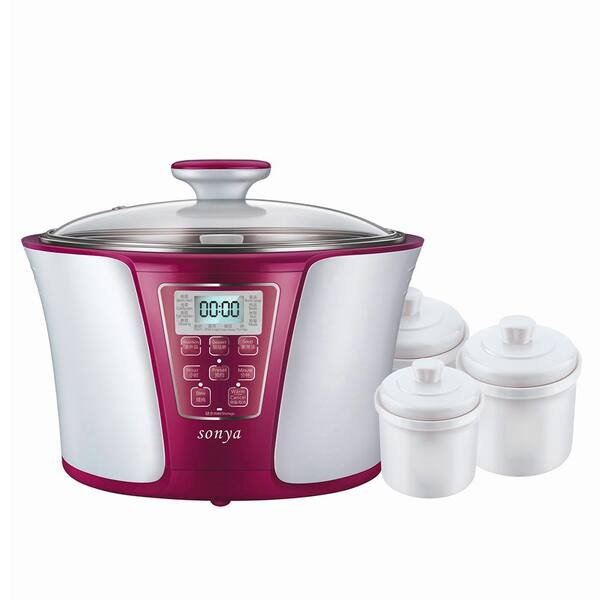 Sonya 3.2 Qt. White Smart Slow Cooker with Temperature Settings