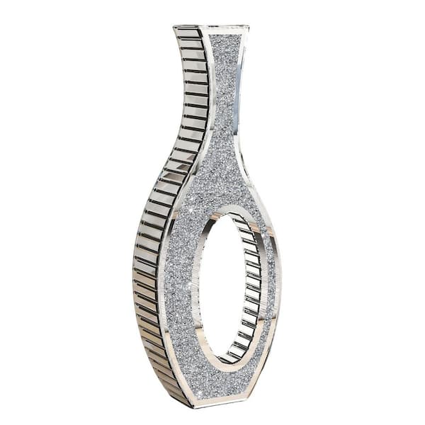 30 in. Silver Glass Novelty Decorative Vase