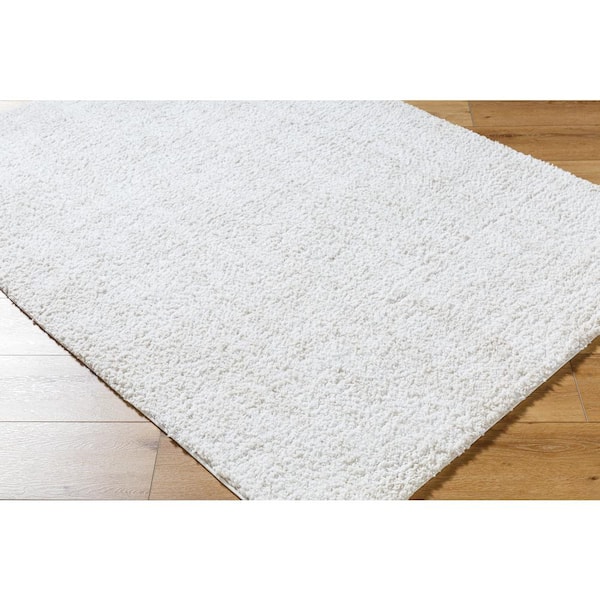 Sacramento Shag White/Beige Modern 5 ft. x 7 ft. Indoor Area Rug