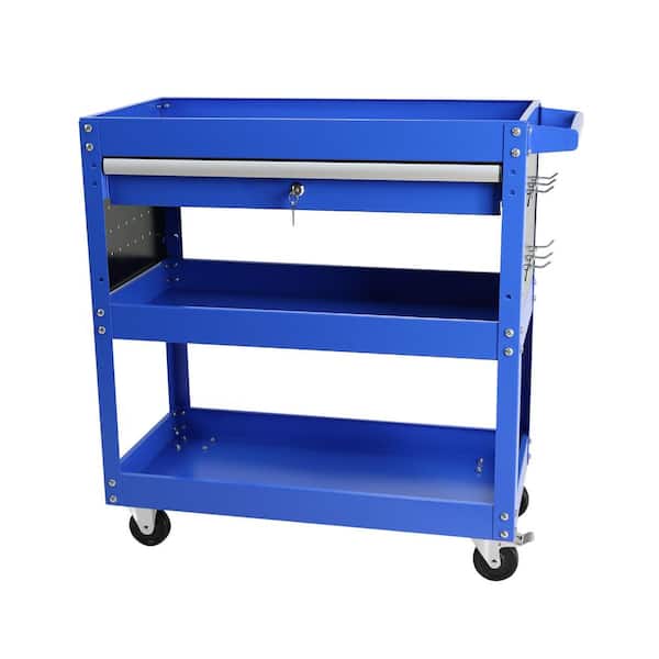 Rolling Tool Cart, Heavy Duty Industrial Storage Organizer Mechanic Service Cart w/Wheels and Locking System