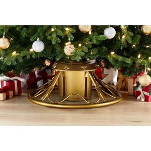 Gold Metal Rotating Tree Stand for Artificial Trees Up to 9 ft. Tall