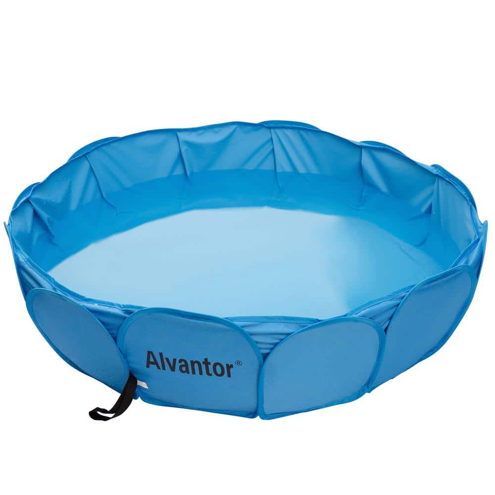 Alvantor 42 in. x 42 in. x 12 in. Foldable & Portable Indoor Outdoor Pet Swimming Pool, Bathing Tub, Shower Spa, Kiddie Pool, Blue -  2003