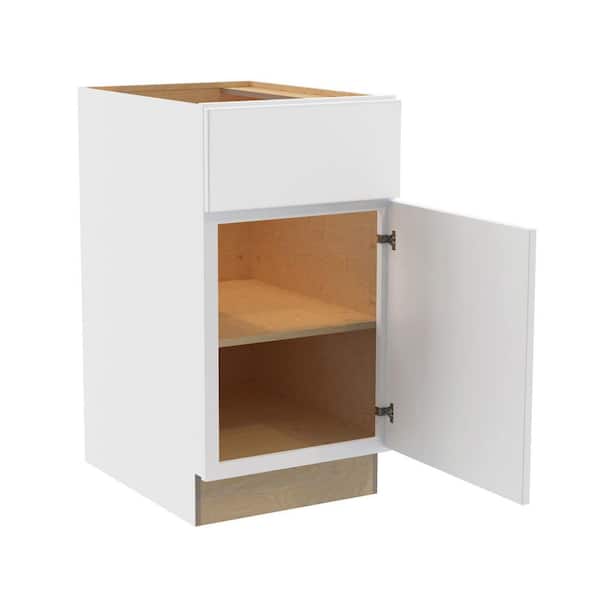 Home Decorators Collection Hargrove 18 in. W x 24 in. D x 34.5 in. H Assembled Plywood Base Kitchen Cabinet in Vesper White with Soft Close RH