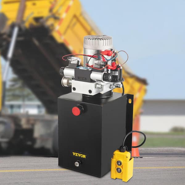 Hydraulic Power Unit 12-Volt Electric Hydraulic Cylinder Pump 12 qt. for Dump Trailer Lift Gates and Trucker