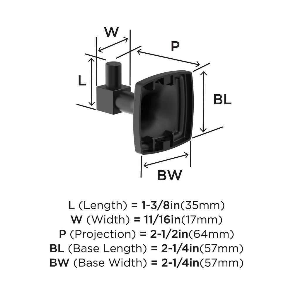 Matte Black Stature Single Prong Wall Mounted Robe Hook