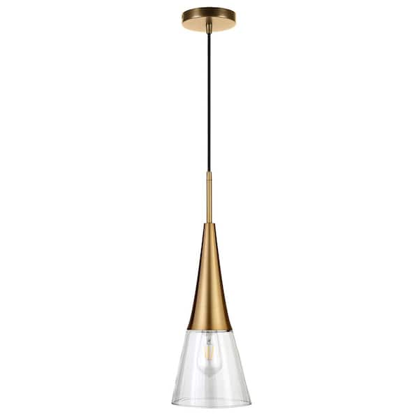 Meyer&Cross Madison 1-Light Brass Pendant with Metal Shade PD0737 - The  Home Depot