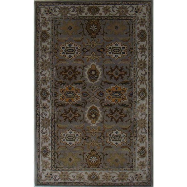 SAFAVIEH Heritage Light Grey/Grey 4 ft. x 6 ft. Border Area Rug