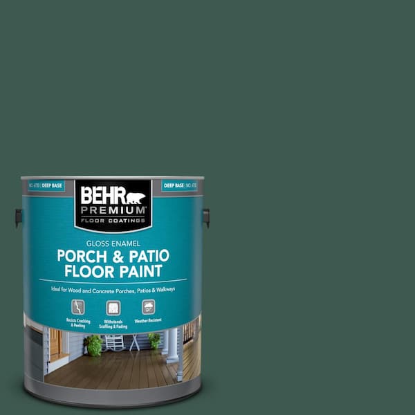 BEHR PREMIUM 1 gal. #PFC-45 Patio Green Gloss Enamel Interior/Exterior Porch and Patio Floor Paint
