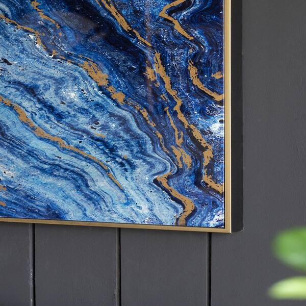 Gold Framed Art Print Wall Art Painting, Unique Marbled Design 40