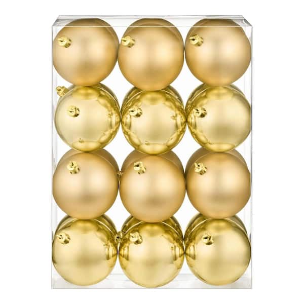 24-Piece Gold Shatter-Resistant Ornaments
