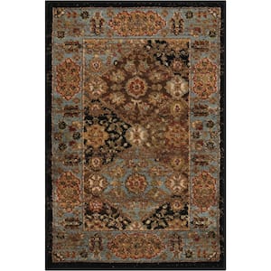 Delano Black/Blue 2 ft. x 3 ft. Persian Traditional Kitchen Area Rug