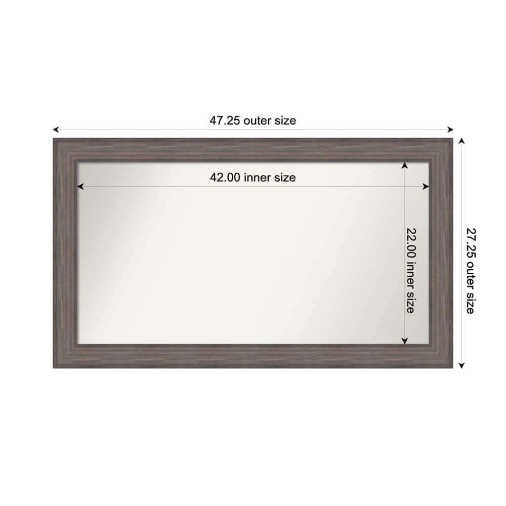 Country Barnwood 47.25 in. W. x 27.25 in. Custom Non-Beveled Wood Framed Bathroom Vanity Wall Mirror price history on PriceWatchPro