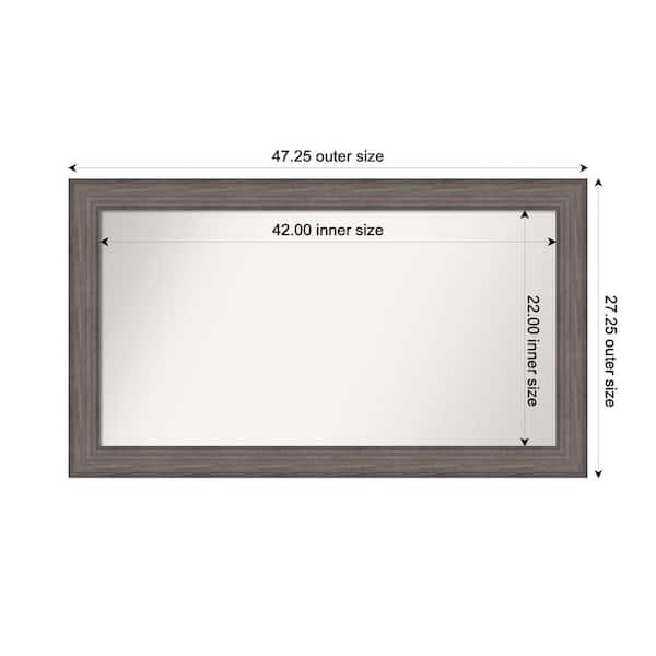 Amanti Art Country Barnwood 47.25 in. W. x 27.25 in. Custom Non-Beveled Wood Framed Bathroom Vanity Wall Mirror