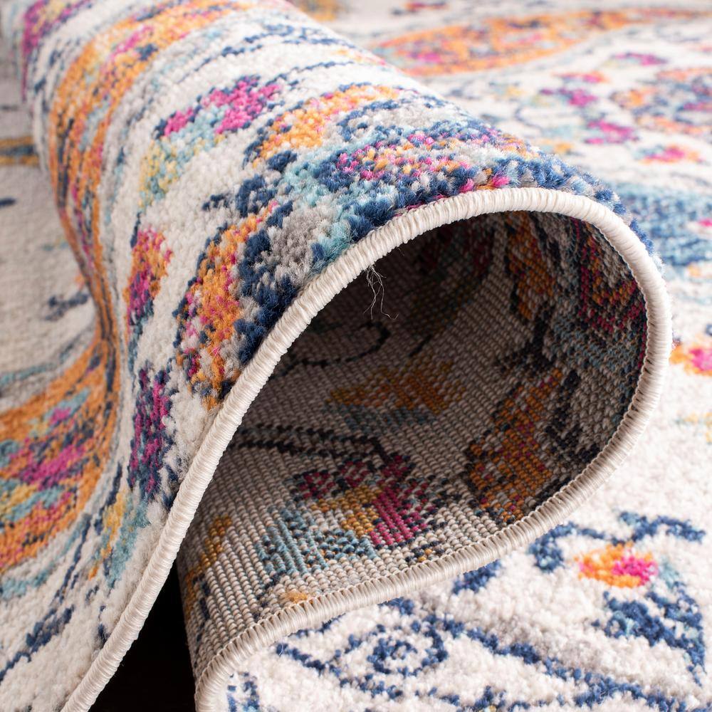 Madison Cream and Multicolor 8' x 10' Synthetic Area Rug