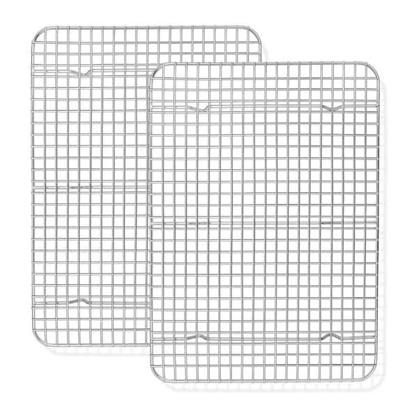 Stainless Steel Heavy Duty Grid Wire Rack with Oven Dishwasher Safe Features for Baking Roasting Grilling 2-Pack