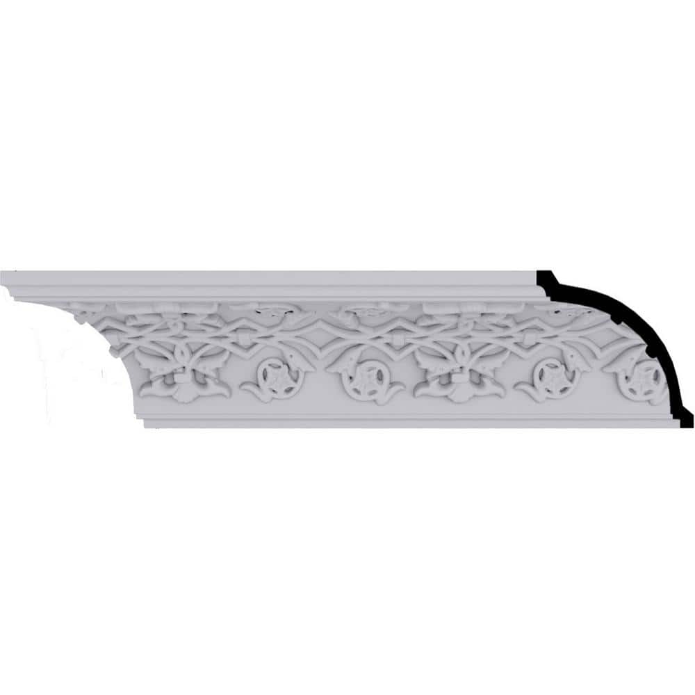 Primed White Geometric Urethane Crown Moulding Sample