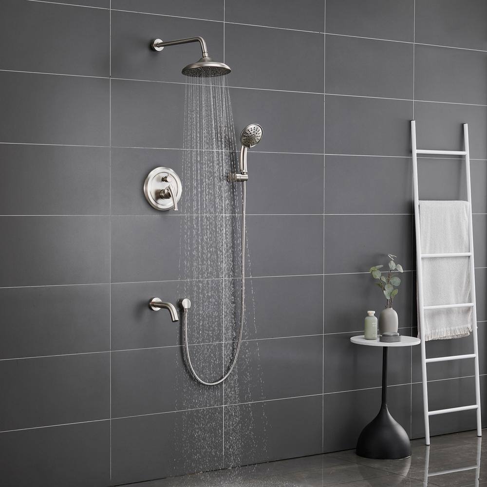 Brushed Nickel Multi-Head Wall Mounted Shower System
