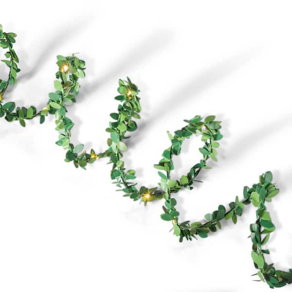Everlasting Glow 10 ft. Boxwood LED Garlands (2-Pack)