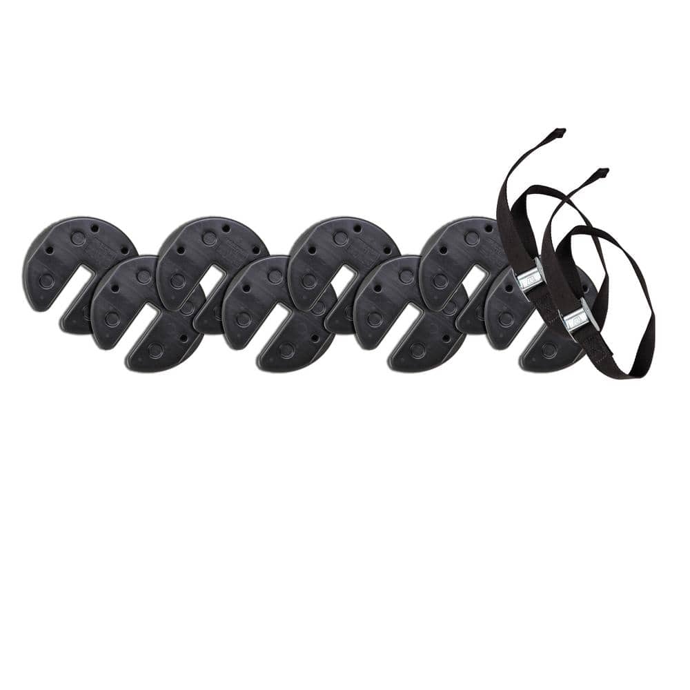 Black Recycled Plastic Canopy Weight Plates with Carry Straps