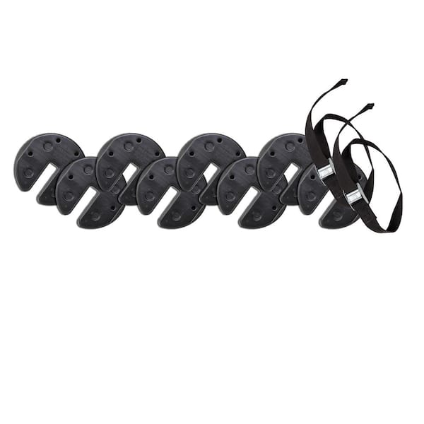 80 lbs. Black US Weight Canopy Weight Plates (Set of 8 with two carry straps)