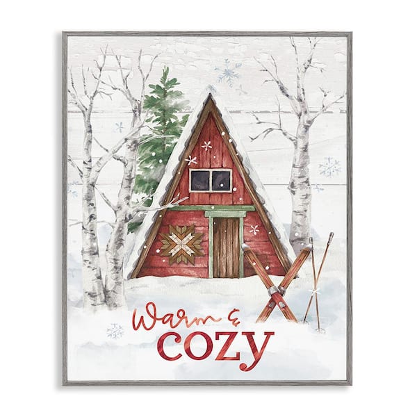 Stupell Industries Warm and Cozy Cabin by Courtney Morgenstern 1-Piece Framed Graphic Print Typography Poster Art Print 20 in. x 16 in.