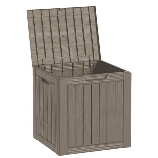 30 Gal. Light Brown Waterproof Resin Outdoor Storage Deck Box with Lockable Lid (22.09in. W x 17.09in. D x 20.87in. H)