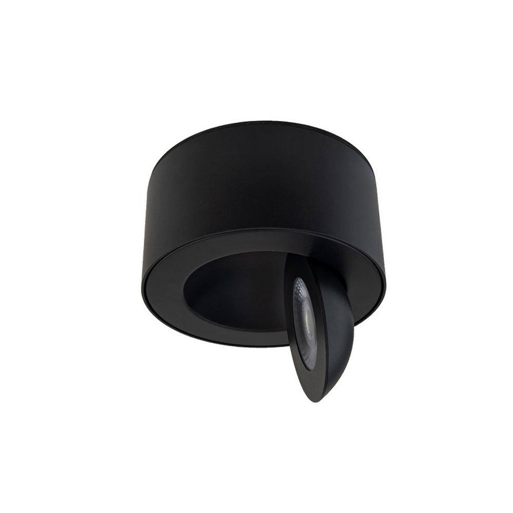 Adjustable 5'' Black Aluminum LED Flush Mount for Indoor/Outdoor