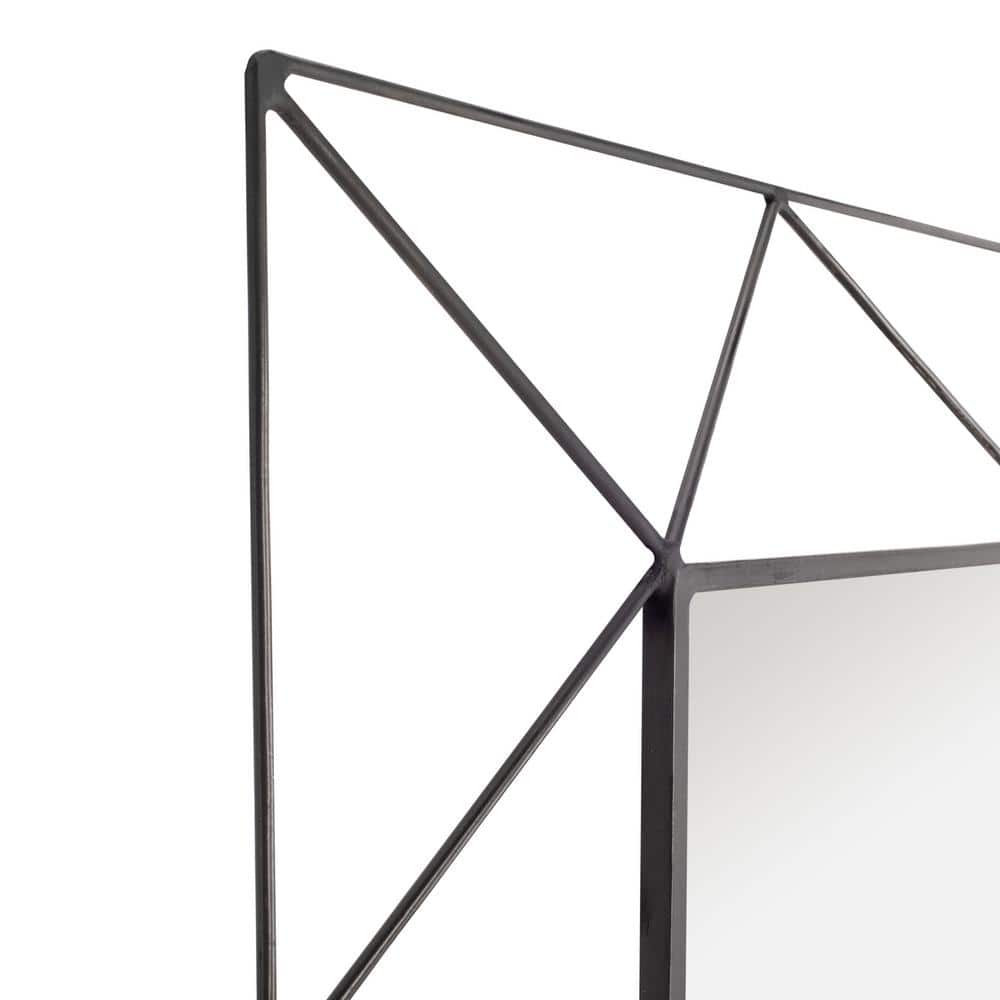Elegant Gunmetal Rectangular Iron-Spoked 49" Mirror